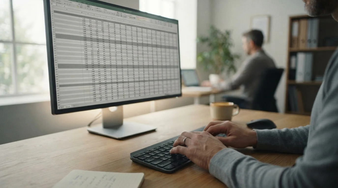 Vergleichstabelle mit neutralen Datenreihen auf Monitor