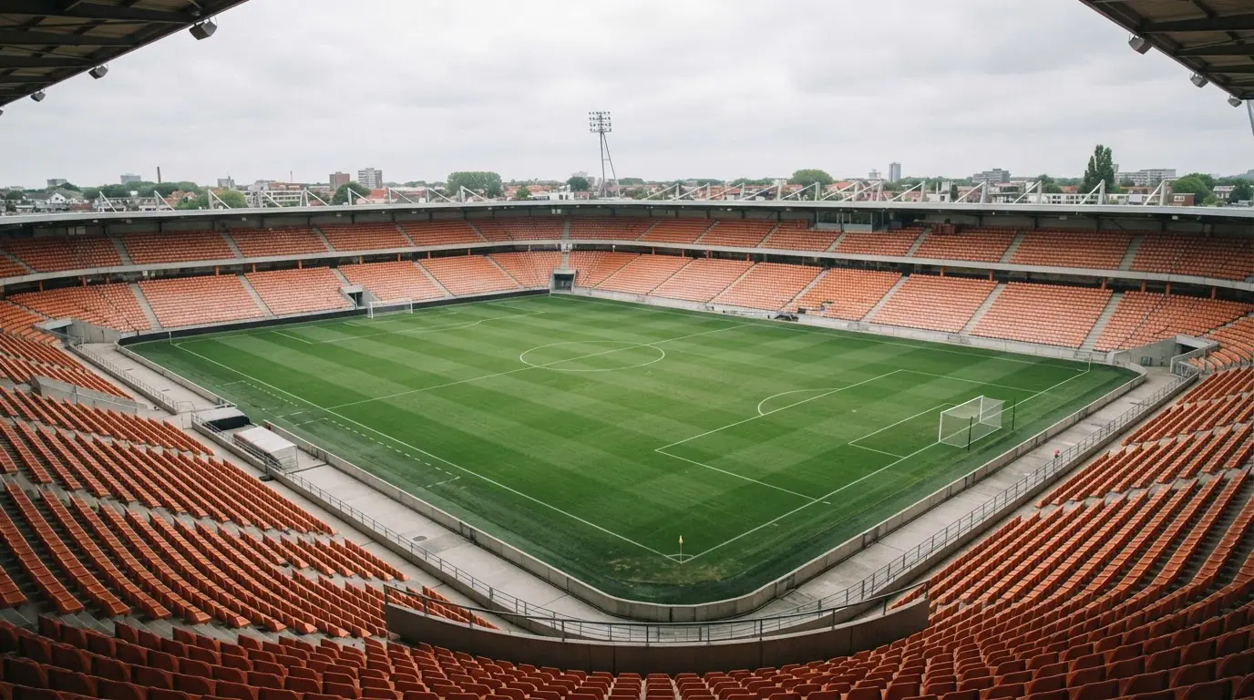 Fußballstadion in den Niederlanden bei natürlichem Tageslicht