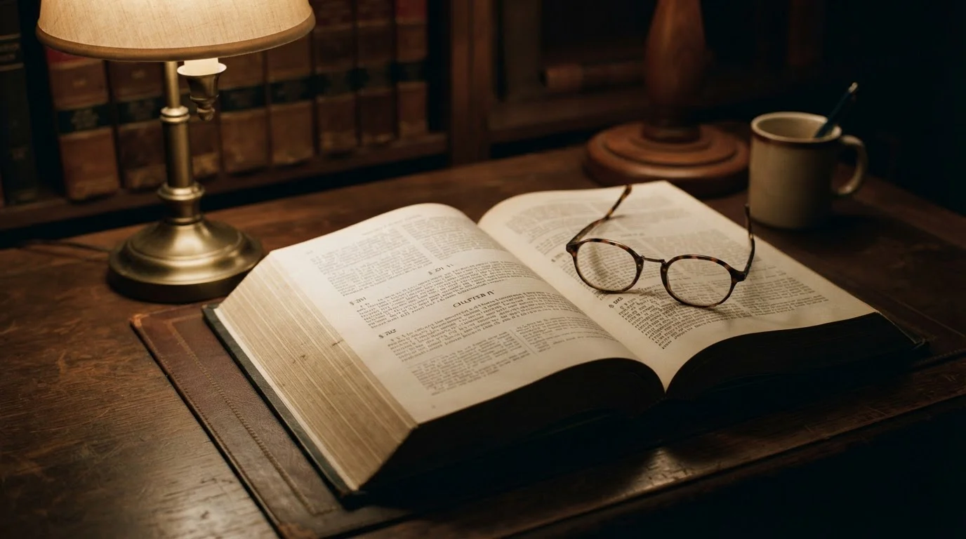 Aufgeschlagenes Gesetzbuch mit Paragrafenzeichen