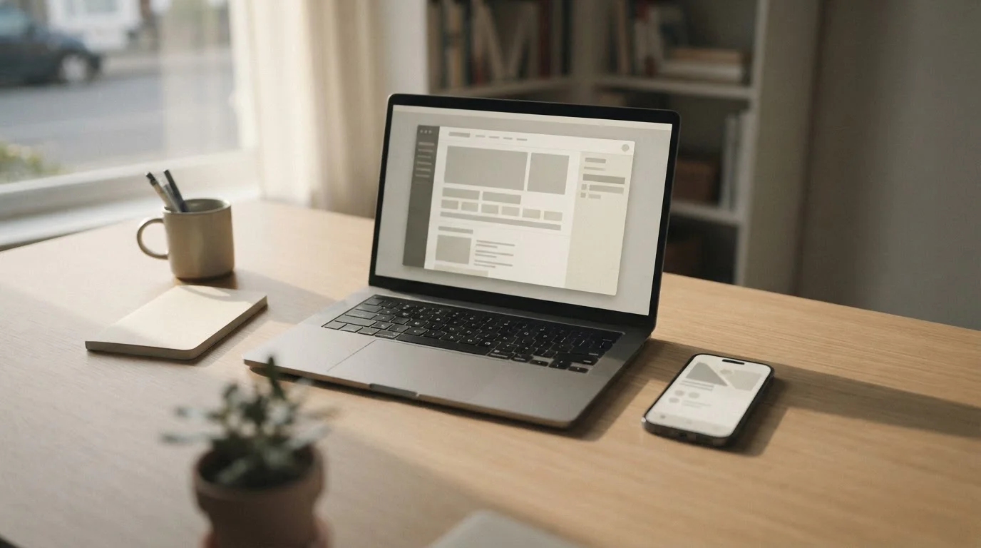 Smartphone mit Payz-Zahlungsbildschirm neben Laptop auf hellem Schreibtisch