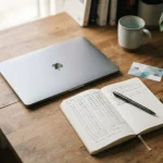 Paysafecard-Prepaidkarte auf Schreibtisch neben Laptop mit Wettanbieter-Vergleich