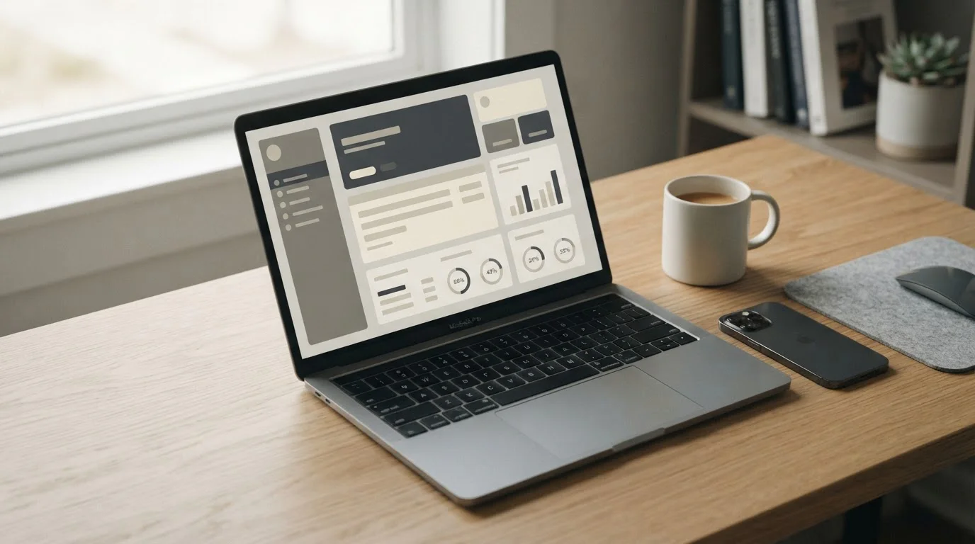 Trustly-Zahlung am Laptop mit Smartphone daneben