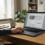 Visa-Karte liegt neben einem Laptop auf einem Schreibtisch, bereit für Online-Wetten