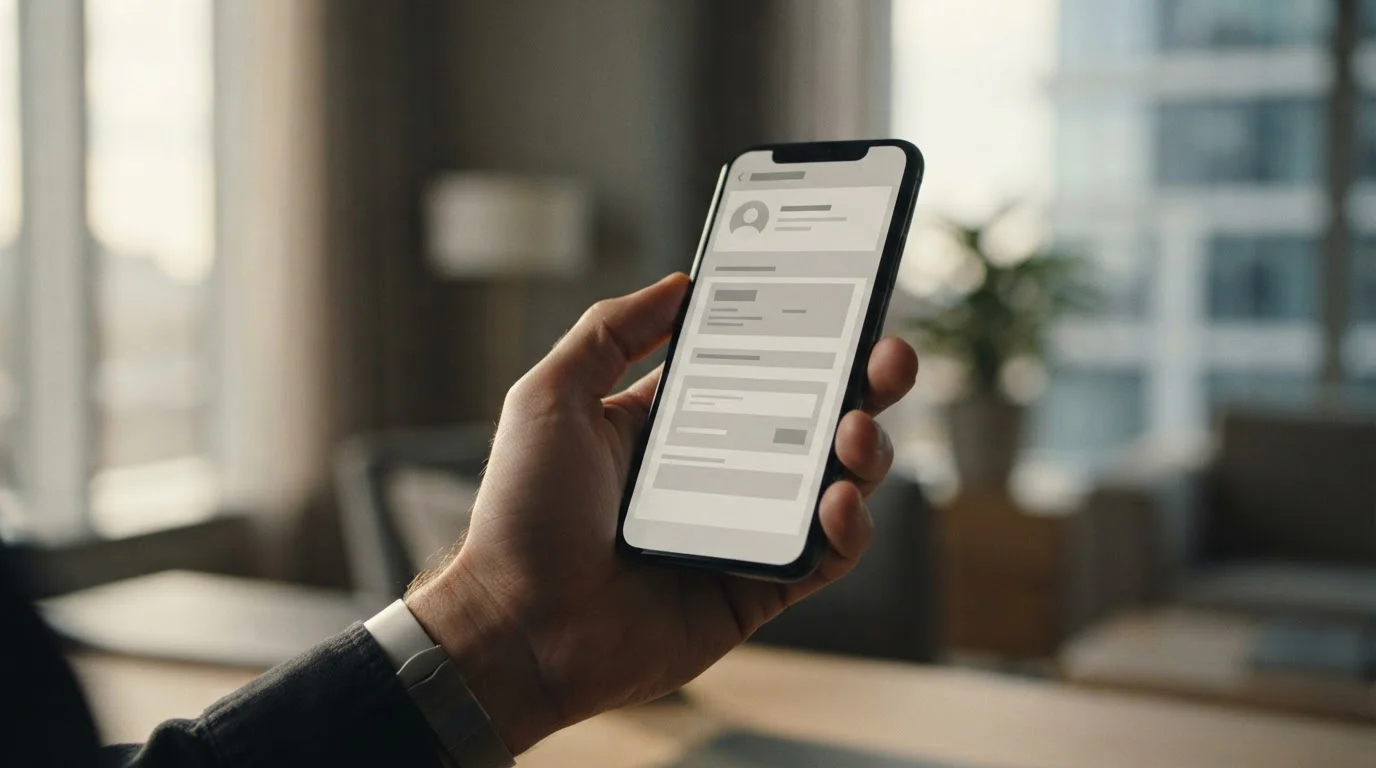 Hand hält Smartphone und prüft offizielle Lizenzinformationen einer Wett-App