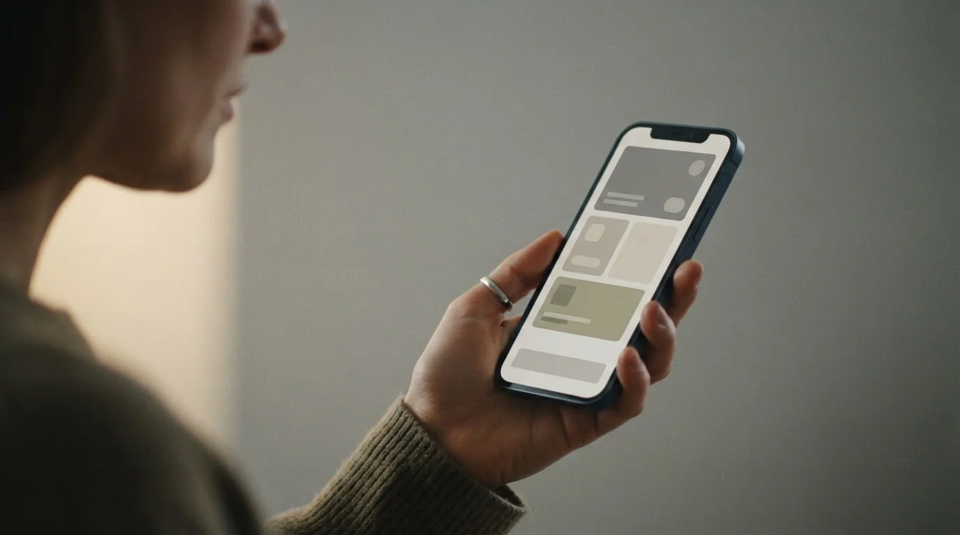 Hand hält Smartphone mit Zahlungsoptionen-Bildschirm in gedämpftem Licht