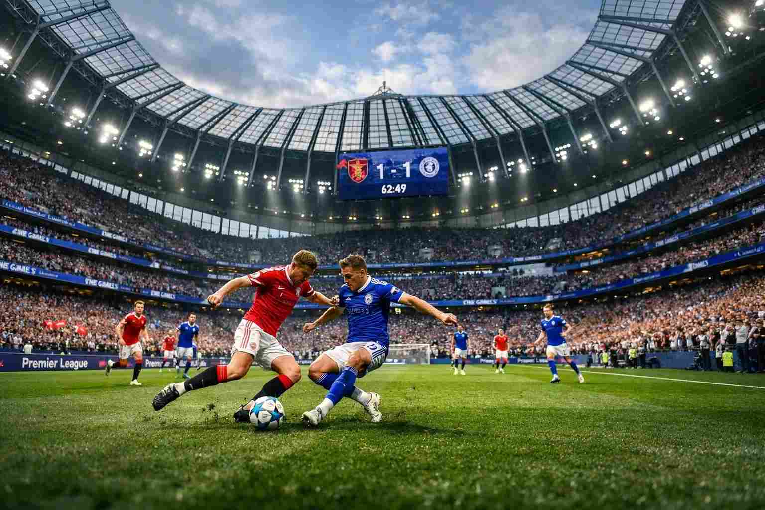 Englisches Premier League Stadion mit intensiver Atmosphäre