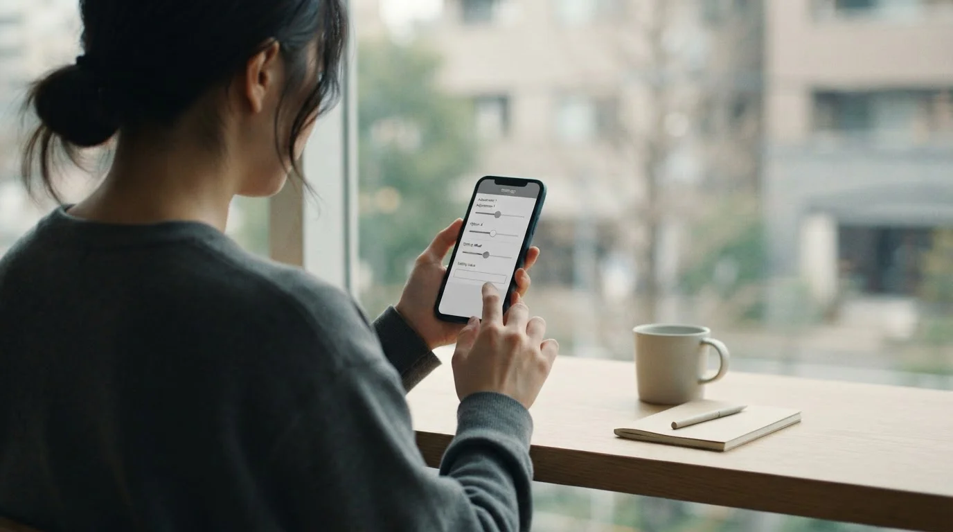 Person setzt ein monatliches Einzahlungslimit auf einem Smartphone