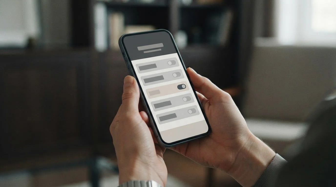 Smartphone zeigt Limit-Einstellung in neutraler App-Oberfläche