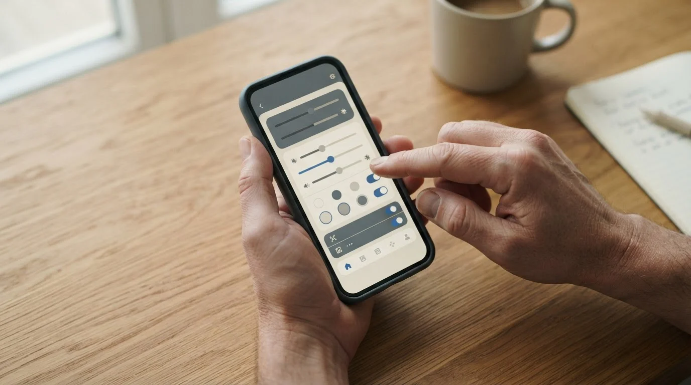 Hände setzen ein Limit in einer Wett-App
